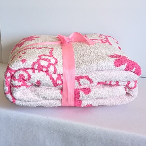 NWT Hello Kitty Full/Queen Ultrasoft Reversible Pink & White Blanket - Picture 3 of 5